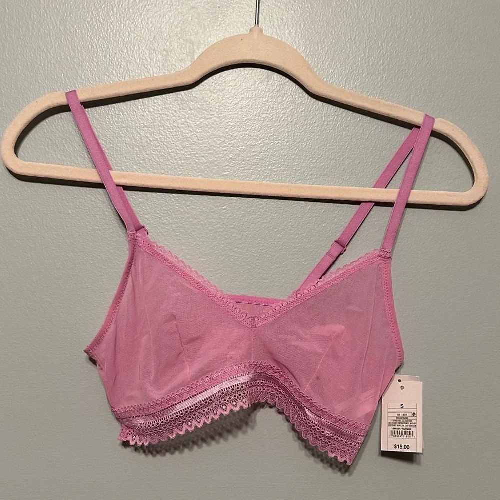 3/$10 | NWT | Auden “mauve” unlined pink mesh bralette - Picture 6 of 8